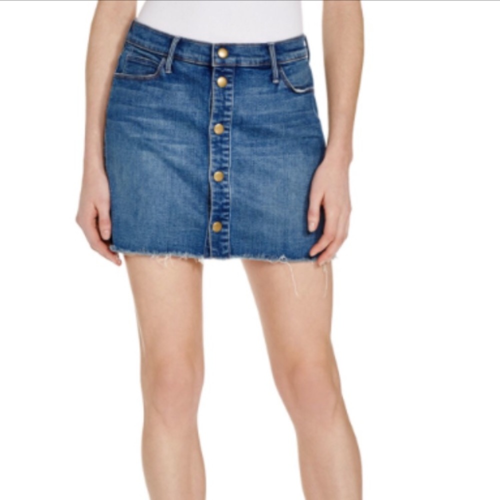 Mother snap down Mini denim skirt